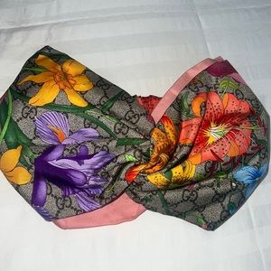 Gucci GG Flora Print Silk Headband